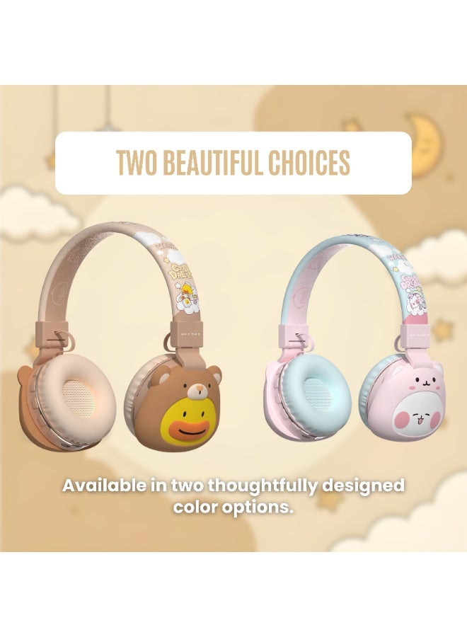 NEXORX NexTunes 002 Kids Headphones – Bluetooth 5.3, 20H Playtime, 85dB Safe Volume Limit, 40mm Drivers, Foldable & Comfortable Design for Ages 3+ PINK/SKY BLUE - Image 5